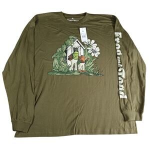 Frog And Toad Shirt Womens XL Green Long Sleeve Tee T-Shirt Book Graphic NWT